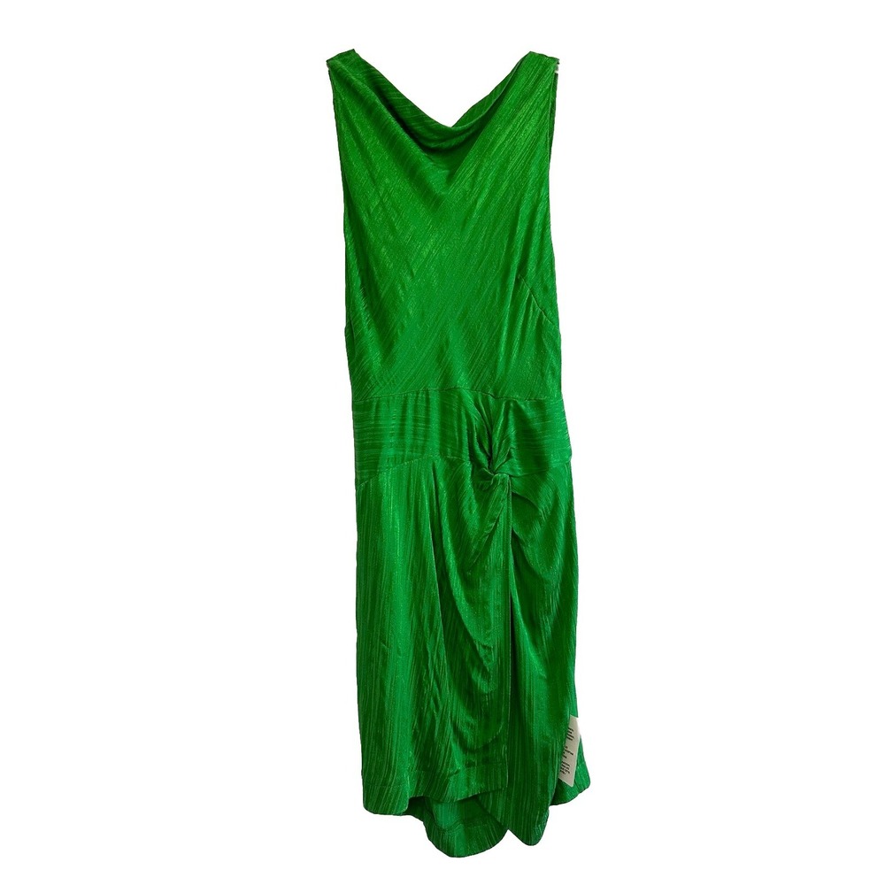 Topshop Dress Womens Size 6 Green Knot Wrap Front Twist Back Sleeveless